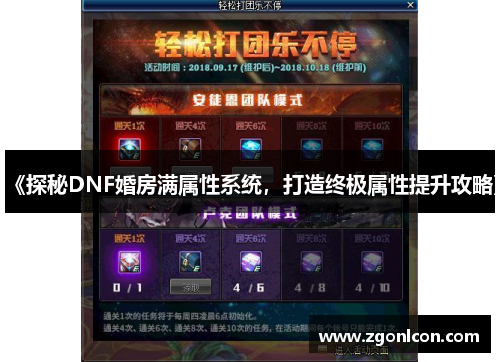 《探秘DNF婚房满属性系统，打造终极属性提升攻略》